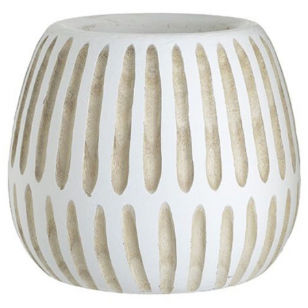 Κασπώ ξύλινο λευκό-natural 19x17εκ Inart 3-70-804-0064