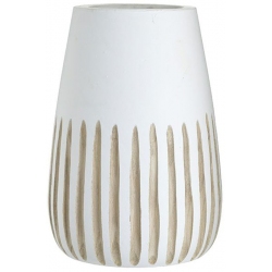Βάζο διακοσμητικό ξύλινο λευκό-natural 20x30εκ Inart 3-70-804-0065
