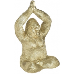 Φιγούρα διακοσμητική πολυρεσίνης Γορίλας χρυσό 13x10x21εκ Inart 3-70-146-0443