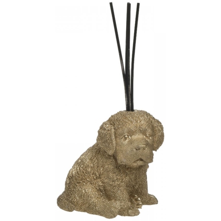 Αρωματικό χώρου με sticks κεραμικό Σκύλος χρυσό 150ml 14x14x17εκ Inart 6-80-392-0014