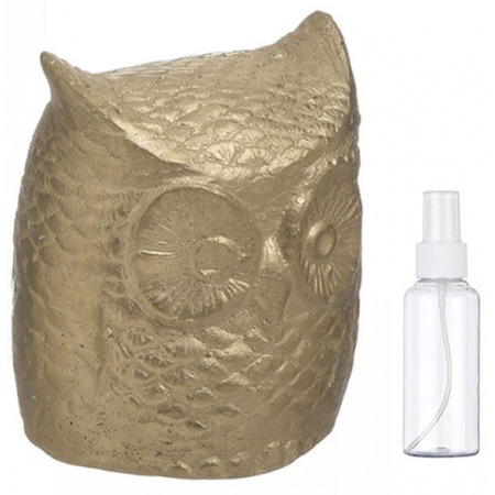 Φιγούρα διακοσμητική κεραμική Κουκουβάγια χρυσό 9x9x11εκ Inart 6-80-392-0016