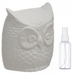 Φιγούρα διακοσμητική κεραμική Κουκουβάγια λευκό 9x9x11εκ Inart 6-80-392-0021