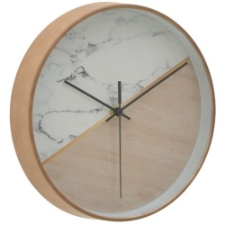 Ρολόι τοίχου πλαστικό natural-λευκό 25εκ Click 6-20-451-0002