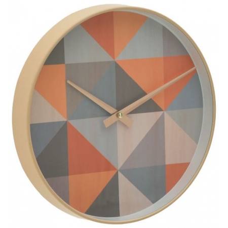 Ρολόι τοίχου πλαστικό natural-πορτοκαλί 30εκ Click 6-20-451-0003