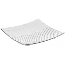 Πιατέλα διακοσμητική κεραμική ασημί 29x29x4εκ Inart 3-70-278-0065