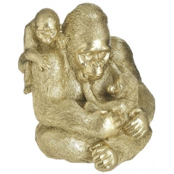 Φιγούρα διακοσμητική πολυρεσίνης Γορίλας χρυσό 18x18x23εκ Inart 3-70-146-0442
