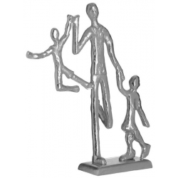 Φιγούρα διακοσμητική μεταλλική Οικογένεια ασημί 30x13x35εκ Inart 3-70-357-0269