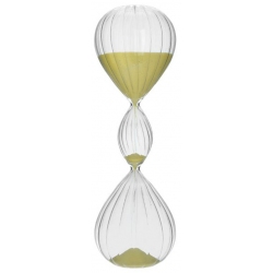 Κλεψύδρα γυάλινη με κίτρινη άμμο 12x38εκ Inart 3-70-151-0682