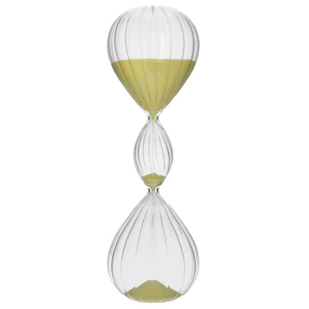 Κλεψύδρα γυάλινη με κίτρινη άμμο 12x38εκ Inart 3-70-151-0682