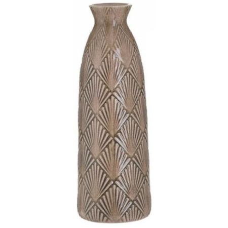 Βάζο κεραμικό αντικέ ροζ-καφέ 10x29εκ Inart 3-70-755-0085