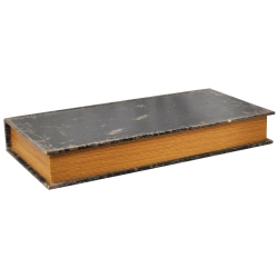 Κουτί διακοσμητικό ξύλινο-δερματίνη Paris αντικέ καφέ 40x20x5.5εκ Inart 3-70-939-0059