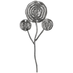 Διακοσμητικό τοίχου μεταλλικό Λουλούδια ασημί 33x2x59εκ Inart 3-70-115-0028