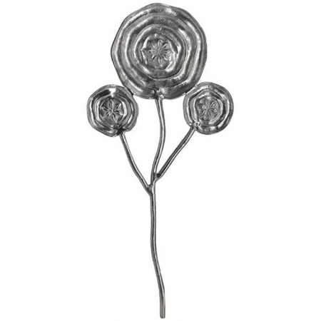 Διακοσμητικό τοίχου μεταλλικό Λουλούδια ασημί 33x2x59εκ Inart 3-70-115-0028
