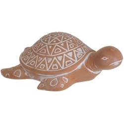Φιγούρα διακοσμητική κεραμική Χελώνα καφέ-λευκό 20x17x7εκ Inart 3-70-146-0427