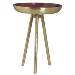 Κηροπήγιο μεταλλικό χρυσό-μπορντώ 10x13.5εκ Inart 3-70-650-0064