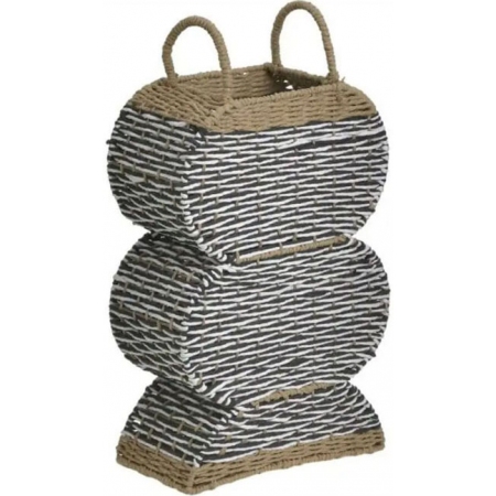 Καλάθι ψάθινο natural-μαύρο 31x16x44εκ Inart 3-70-790-0029