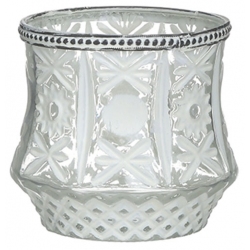 Κηροπήγιο γυάλινο λευκό 11x10εκ Inart 3-70-912-0202