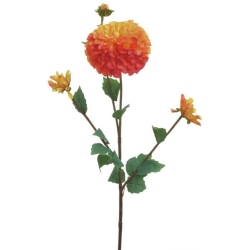 Κλαδί διακοσμητικό Λουλούδι πορτοκαλί-κίτρινο 80εκ Inart 3-85-084-0168