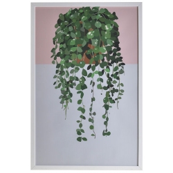 Πίνακας σε κάδρο printed Φυτό ροζ-πράσινο 40x60εκ Inart 3-90-763-0110