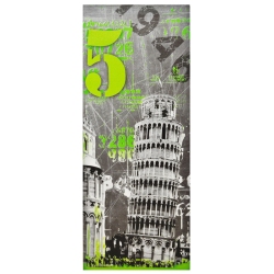 Πίνακας σε καμβά printed Pisa γκρι-πράσινο 24x60εκ Inart 3-90-709-0030