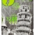 Πίνακας σε καμβά printed Pisa γκρι-πράσινο 24x60εκ Inart 3-90-709-0030