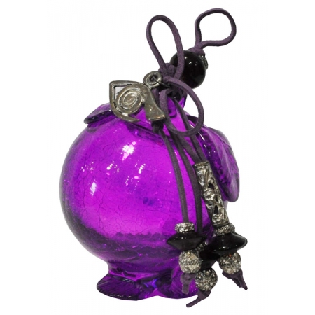 Ρόδι διακοσμητικό γυάλινο μωβ 7x11εκ Inart 3-70-127-0032