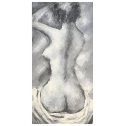 Πίνακας σε καμβά Γυναίκα γκρι-λευκό 70x140εκ Pol 75996