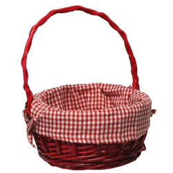 Καλάθι ψάθινο κόκκινο 20x22x28εκ Ra-Ba ΚΒ10994Γ