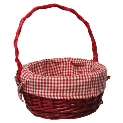 Καλάθι ψάθινο κόκκινο 24x23x28εκ Ra-Ba ΚΒ10993Γ