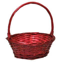 Καλάθι ψάθινο κόκκινο 28.5x29x33εκ Ra-Ba ΠΑ04844ΟL