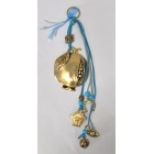 Γούρι κρεμαστό μεταλλικό Ρόδι χρυσό-γαλάζιο 6.5x25εκ Marten 102-0498