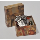 Γούρι κρεμαστό μεταλλικό Ρόδι ασημί-κόκκινο 6x19εκ Marten 103-0499