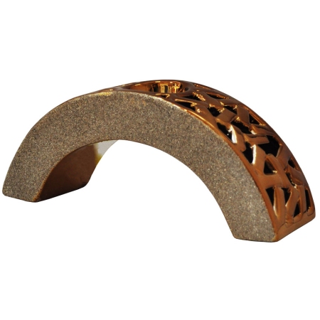 Κηροπήγιο κεραμικό χρυσό-μπρονζέ 22.5x7x9εκ Marhome 15-00-11182