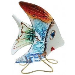 Ψαράκι από φυσητό γυαλί με μεταλλική βάση 16εκ Marhome S608-PEM3