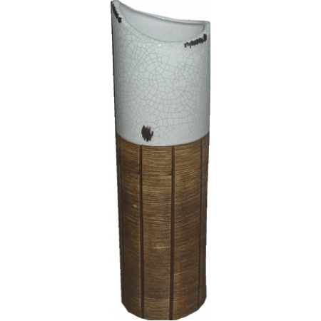 Βάζο κεραμικό 40εκ λευκό-καφέ 15-00-16333