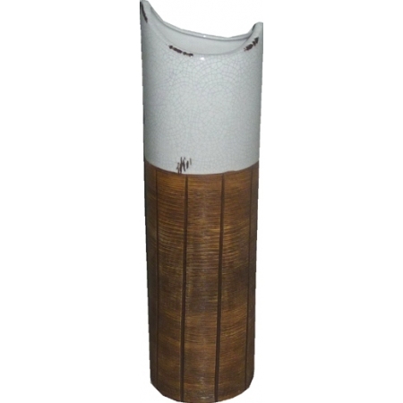 Βάζο κεραμικό 50εκ λευκό-καφέ 15-00-16334