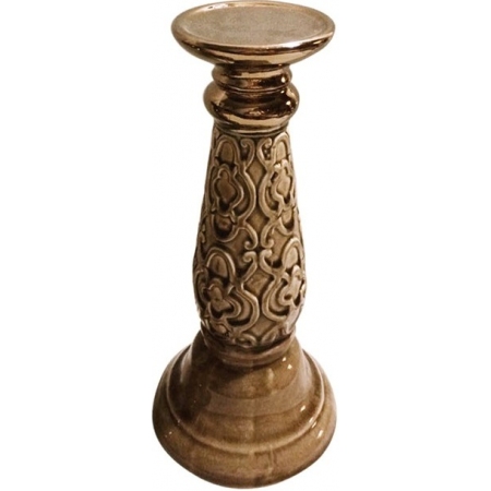 Κηροπήγιο κεραμικό Λαχούρι μπρονζέ-καφέ 29εκ 15-00-18956