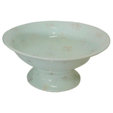 Κουπ με πόδι κεραμικό βεραμάν/χρυσό 23εκ Marhome 15-00-17461-1