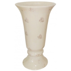 Βάζο κεραμικό μπεζ/χρυσό 30εκ Marhome 15-00-17469-2