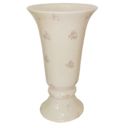 Βάζο κεραμικό μπεζ/χρυσό 34εκ Marhome 15-00-17468-2