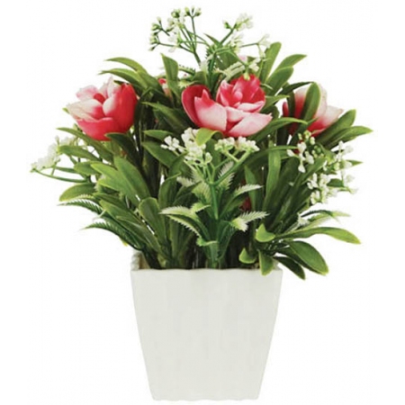 Φυτό διακοσμητικό σε γλάστρα κόκκινο 18x21εκ Marhome 21704-1
