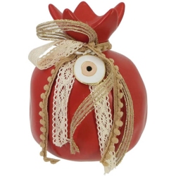 Ρόδι κεραμικό Μάτι κόκκινο 13x16εκ Marhome 14412-1