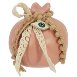 Ρόδι κεραμικό Μάτι σομόν 6.5x6.5εκ Marhome 14403-1