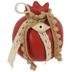 Ρόδι κεραμικό Μάτι κόκκινο 6.5x6.5εκ Marhome 14415-1