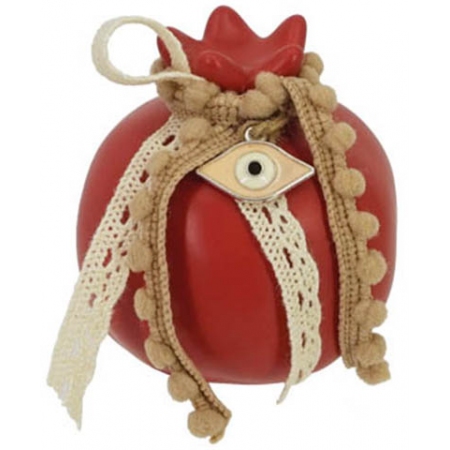 Ρόδι κεραμικό Μάτι κόκκινο 6.5x6.5εκ Marhome 14415-1