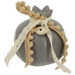 Ρόδι κεραμικό Μάτι γκρι 6.5x6.5εκ Marhome 14419-1