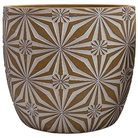 Κασπώ τσιμεντένιο καφέ-λευκό 18x17.5εκ Marhome 06-20049