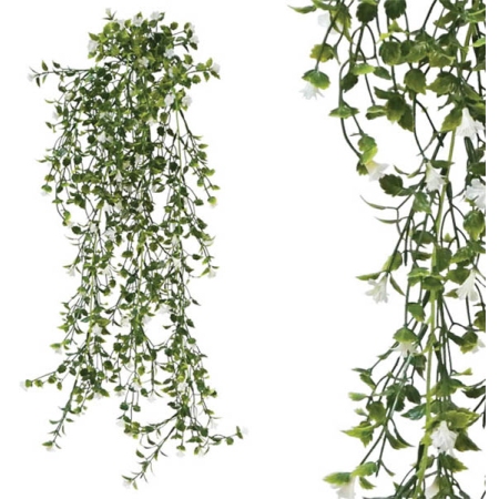 Ρίζα κρεμαστή διακοσμητική Ανθάκια λευκό 80εκ Marhome 00-20431-1