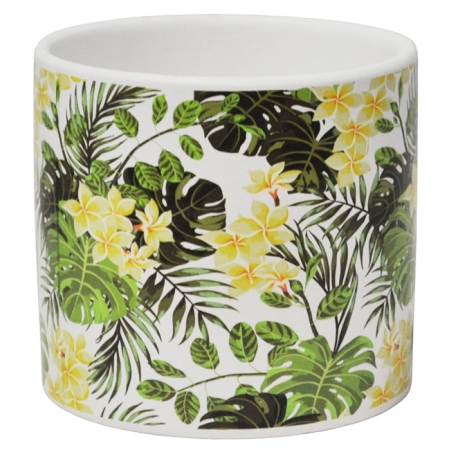 Κασπώ κεραμικό Φύλλα λευκό-πράσινο 11.5x11εκ Marhome 24584