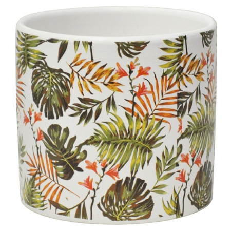 Κασπώ κεραμικό Φύλλα λευκό-πράσινο 11.5x11εκ Marhome 24584